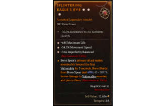 Legendary Amulet[Necromancer | *3 ImperfectlyBalanced | *34.5 MS]