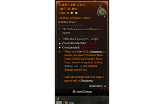 Legendary Amulet[Druid | *3 QS | *3 CallOfTheWild | 9 ATKSPD]