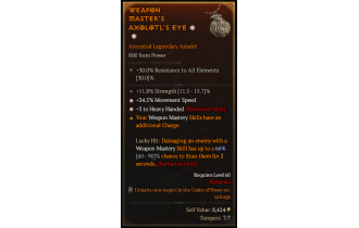 Legendary Amulet[Barbarian | *3 HeavyHanded | *34.5 MS | 11.8% STR]