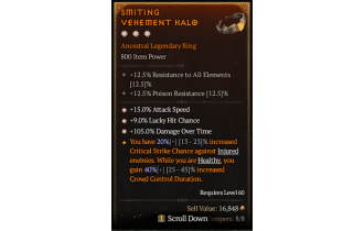 Legendary Ring[*15 ATKSPD | *105 DMG_DoT | *9 LHC]