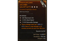 Legendary Gloves[*15 ATKSPD | *75 DMG_Vulnerable | *685 Life]