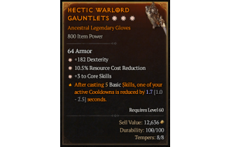 Legendary Gloves[*3 CoreSkills | *10.5 RCR | *182 DEX]