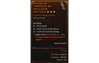 Legendary Gloves[*12 Crit | *75 DMG_Crit | *182 STR]