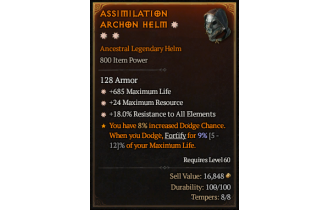 Legendary Helm[*18 ResistAll | *24 MR | *685 Life]