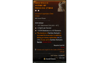 Legendary Chest Armor[*18 ResistAll | *6 SpS | 431 Life]