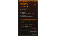 Legendary Pants[Necromancer | *3 SkelMage | *352 Armor | 424 Life]