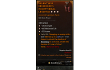 Legendary Pants[*352 Armor | *182 STR | *685 Life]