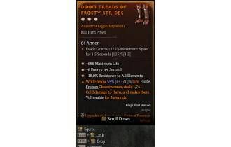 Legendary Boots[*18 ResistAll | *6 ENpS | *685 Life]