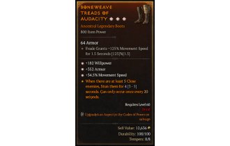 Legendary Boots[*34.5 MS | *352 Armor | *182 WP]