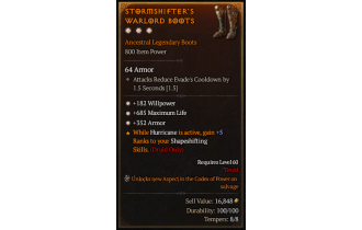 Legendary Boots[*352 Armor | *182 WP | *685 Life]