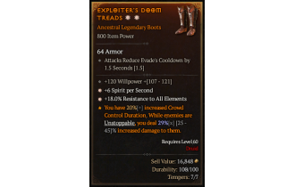 Legendary Boots[*18 ResistAll | *6 SpS | 120 WP]