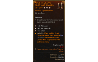 Legendary Boots[*352 Armor | *182 WP | *685 Life]