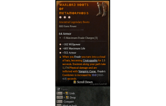 Legendary Boots[*352 Armor | *182 WP | *685 Life]