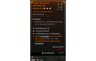 Legendary Boots[*18 ResistAll | *6 FpS | *685 Life]