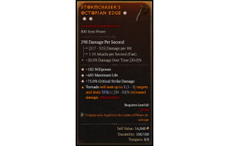 Legendary One-Handed Axe[*75 DMG_Crit | *182 WP | *685 Life]