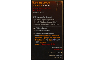 Legendary Two-Handed Axe[*150 DMG_Vulnerable | *363 INT | *1370 Life]