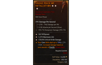 Legendary Two-Handed Mace[*150 DMG_Crit | *363 WP | *1370 Life]