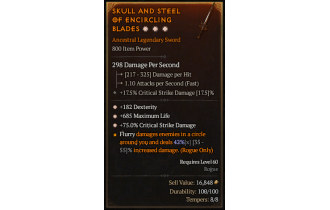 Legendary One-Handed Sword[*75 DMG_Crit | *182 DEX | *685 Life]