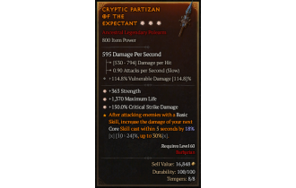 Legendary Polearm[*150 DMG_Crit | *363 STR | *1370 Life]