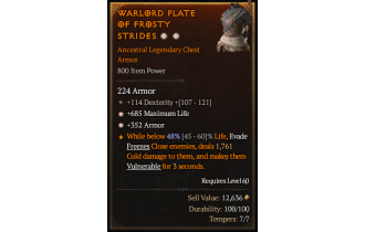 Legendary Chest Armor[*352 Armor | *685 Life | 114 DEX]