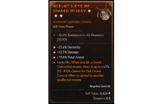 Legendary Amulet[*72.6 TA | *52.5 DMG | *23.6% DEX]