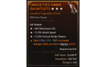 Legendary Gloves[*12 Crit | *15 ATKSPD | *685 Life]