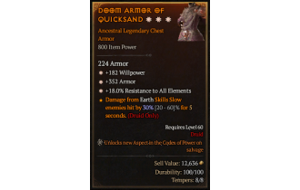 Legendary Chest Armor[*18 ResistAll | *352 Armor | *182 WP]