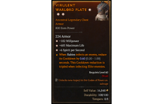 Legendary Chest Armor[*6 SpS | *182 WP | *685 Life]