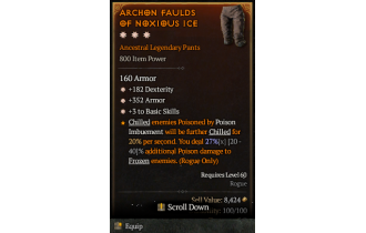 Legendary Pants[*3 BasicSkills | *352 Armor | *182 DEX]