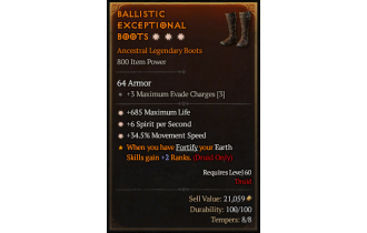 Legendary Boots[*34.5 MS | *6 SpS | *685 Life]