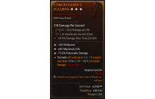 Legendary One-Handed Axe[*75 DMG_Vulnerable | *182 WP | *685 Life]