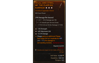 Legendary One-Handed Sword[*52.5 DMG | *182 STR | *685 Life]