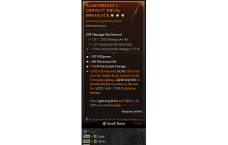 Legendary One-Handed Sword[*75 DMG_Vulnerable | *182 WP | *685 Life]