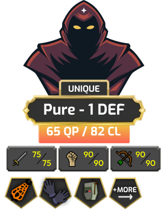 Pure - 1 DEF | TTL: 921 | CL: 82 | QP: 65 [75 ATT | 90 STR | 90 RAN | 99 Mage + MORE!]