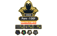 Pure - 1 DEF | TTL: 644 | CL: 58 [NO EMAIL SET, Mithril Gloves + MORE!]