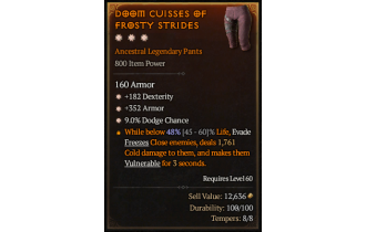 Legendary Pants[*352 Armor | *9 Dodge | *182 DEX]