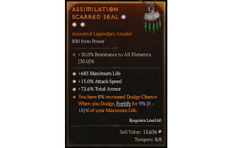 Legendary Amulet[*15 ATKSPD | *72.6 TA | *685 Life]