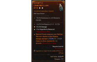 Legendary Amulet[Necromancer | *3 ImperfectlyBalanced | *52.5 DMG | 14.5% INT]