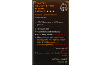 Legendary Amulet[Barbarian | *3 HeavyHanded | *12 Crit]