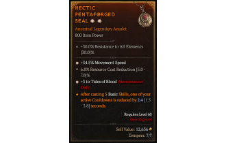 Legendary Amulet[Necromancer | *3 TidesOfBlood | *34.5 MS | 6.8 RCR]