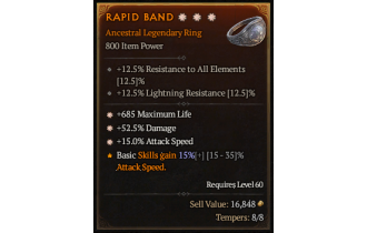 Legendary Ring[*15 ATKSPD | *685 Life | *52.5 DMG]