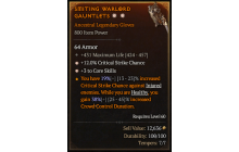 Legendary Gloves[*3 CoreSkills | *12 Crit | 431 Life]