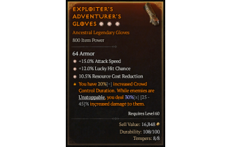 Legendary Gloves[*15 ATKSPD | *12 LHC | *10.5 RCR]