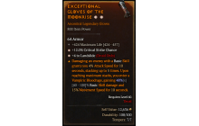 Legendary Gloves[Landslide | *4 Landslide | *12 Crit | 424 Life]