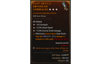 Legendary Gloves[*15 ATKSPD | *75 DMG_Crit | *182 STR]