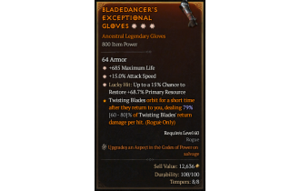 Legendary Gloves[*15 ATKSPD | *68.7 LH:Res | *685 Life]