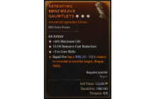 Legendary Gloves[*3 CoreSkills | *10.5 RCR | *685 Life]