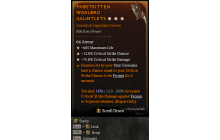 Legendary Gloves[*12 Crit | *75 DMG_Crit | *685 Life]