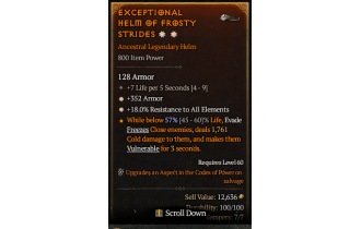 Legendary Helm[*18 ResistAll | *352 Armor]