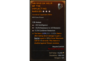 Legendary Helm[*13.2 CDR | *18 ResistAll | *182 INT]